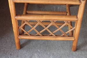 lot 27 image: Vintage Rattan and Glass Side Table