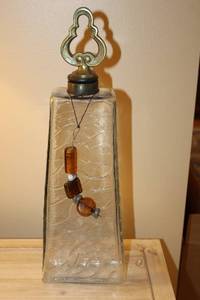 lot 47 image: Amber Glass Vase and Vintage Decorative Glass Bottle