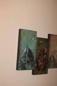 lot A-52 image: Abstract Leaf Art Wall Panels Set of 6