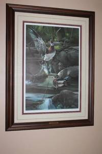 lot 57 image: Hideout Framed Wildlife Print by Artist Fernandez, Numbered Edition (Reserve set at $200)