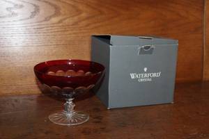 lot 109 image: Waterford Crystal Ruby Red Compote with Original Box