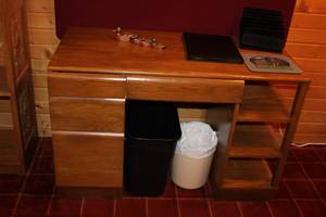 lot 137 image: Oak Office Desk with Accessories