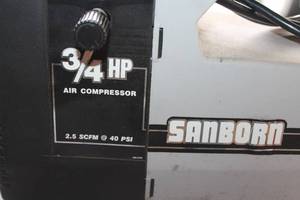 lot B-164 image: Sanborn 34 HP Air Compressor with Accessories