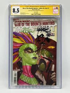 lot 4 image: CGC 8.5 War of the Bounty Hunters - Jabba the Hutt #1, Variant Edition, Marvel Comics (2021) - Signed by Bernard Chang