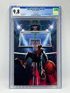 lot 13 image: CGC 9.8 Miles Morales Spider-Man #23, Marvel Comics (2021) - Peach Momoko Variant Edition