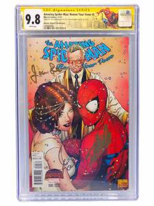 lot 1 image: Ultra Rare CGC 9.8 Signature Series Amazing Spider-Man Renew Your Vows #5 - Signed by Stan Lee, Joan Lee,  & Joe Quesada $10,000 - $20,000 Estimate