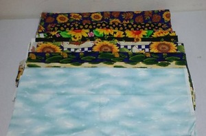 Sunflowers Cotton Fabric. Approx. 10 yds.