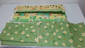 Daisies Cotton Fabric. Approx. 10 yds.