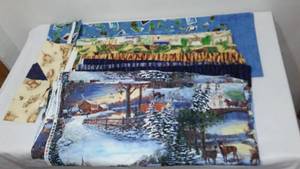 Winter Outdoor Cotton Fabric. Approx. 10 yds.