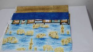 Polar Bears Cotton Fabric. Approx. 10 yds.
