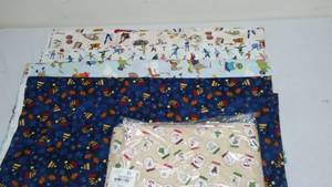 Outdoor Winter Fun Cotton Fabric. Approx. 10 yds.