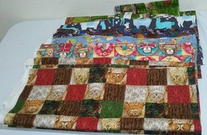 Owls and llamas Cotton Fabric. Approx. 10 yds.