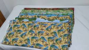Deer and Ducks Cotton Fabric. Approx. 10 yds.