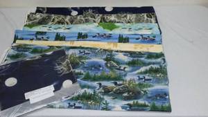 Loons, Swans and  Wolves Cotton Fabric. Approx. 10 yds.