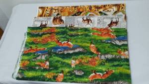 Wildlife Cotton Fabric. Approx. 10 yds.