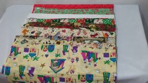 Holiday, Candy Canes Nativity Cotton Fabric. Approx. 10 yds.