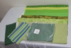 Green Cotton Fabric. Approx. 11 yds.