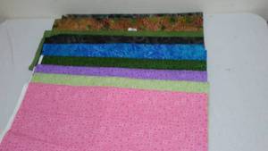 Squares, Swirls, Cotton Fabric. Approx. 10 yds.