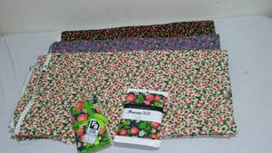 Strawberry Cotton Fabric. Approx. 11 yds.