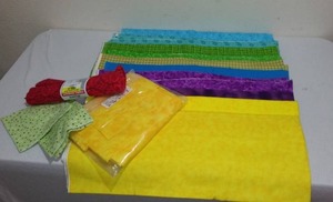 Blue, Greens, Purple And Yellow Flannel Fabric. Approx. 10 Yds.