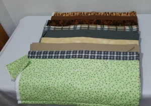 Browns, Greys Flannel Fabric. Approx. 10 Yds.