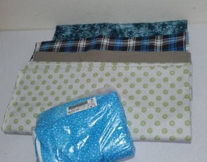 Blue, Greys Flannel Fabric. Approx. 10 Yds.