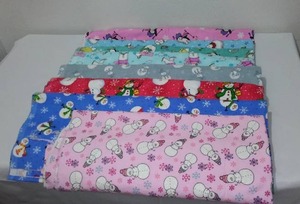 Snowman Bears Penguins Flannel Fabric. Approx. 11 yds.