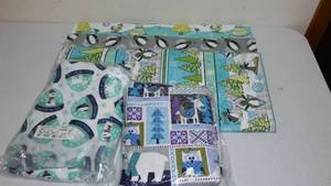 Penguins Flannel Fabric. Approx. 10 yds.