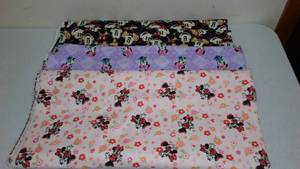 Mickey And Minnie Flannel Fabric. Approx. 5 yds.