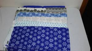 Snowflakes Flannel Fabric. Approx. 10 yds.