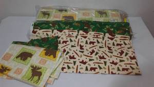 Bears, moose Flannel Fabric. Approx. 10 yds.
