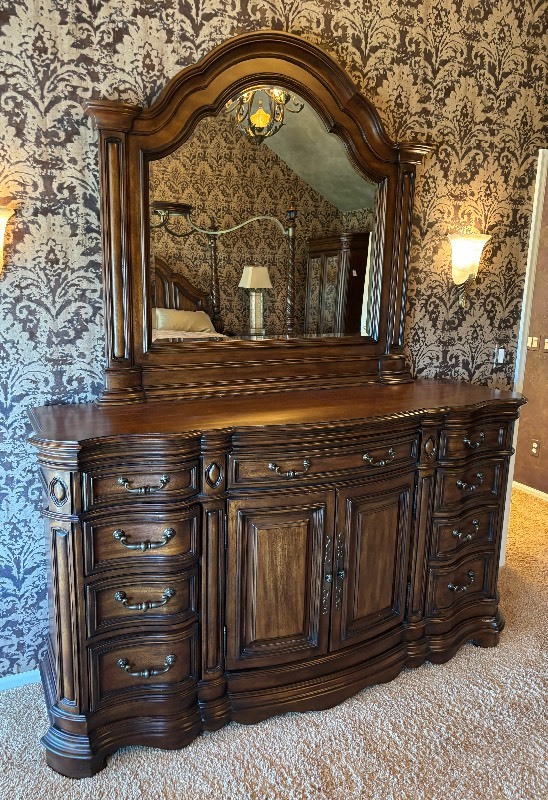 ashley north shore dresser brown Traditional Style 9 Drawer Dresser With Metal Drawer Pulls Made With Wood In Dark Walnut Walnut Brown Bedroom Traditional Solid Wood Mdf Wood main image 0