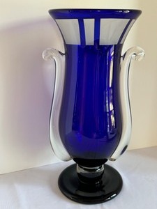 lot 57 image: Postmodern Glass Vase in Cobalt Blue