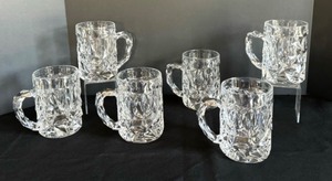 lot 51 image: Set of Six Tiffany & Co Rock Cut Crystal Beer Mugs
