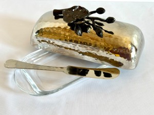 lot 70 image: Michael Aram Orchid Butter Dish and Spreader