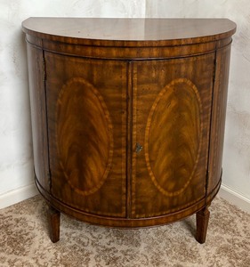lot 37 image: Maitland-Smith Demi Chiffonier  Regency Finished Maitland Smith Demilune Cabinet