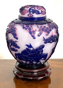 lot 177C image: Peking Glass Ginger Jar with Stand