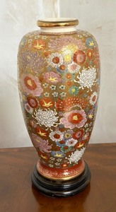 lot 144D image: Vintage Japanese Satsuma Millefleur Vase
