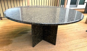 lot 33C image: Circular Granite Dining Table