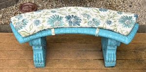 lot 121 image: Painted Concrete Bench
