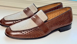 lot 152 image: Mezlan Brown and Taupe Carolini  Mezlan Mens Two-Tone Leather Shoes