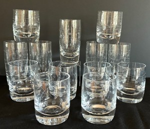 lot 175 image: Lenox Assorted Graphics Double Old Fashioned Glasses and Tumblers