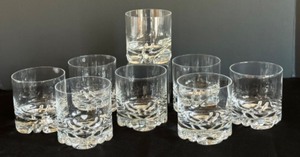 lot 173 image: Set of 8 Orrefors Crystal Double Old Fashioned Glasses  Orrefors Double Old Fashioned Erik