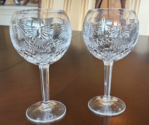 lot 168 image: Pair of Waterford Crystal Millennium Peace Wine Balloon Toasting Goblets