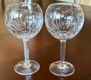 lot 167 image: Pair of Waterford Crystal Millennium Love Wine Balloon Toasting Goblets