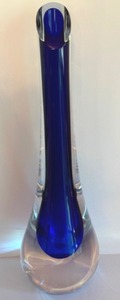 lot 157 image: Handblown Cobalt Blue Art Glass Vase, Signed