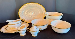 lot 245 image: Lenox Ambassador Collection Haverford  Hall Serving Pieces including Lenox Haverford Hall Serving Platter