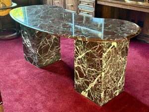 lot 159C image: Gorgeous Executive Style Curved Marble Desk