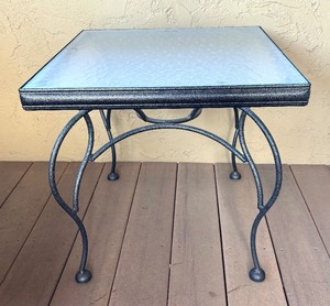 lot 204C image: Square Glass Top Patio Table