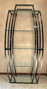 lot 11 image: Howard Elliot Collection Black Nickel Stainless Steel Etagere